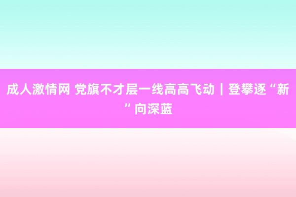 成人激情网 党旗不才层一线高高飞动｜登攀逐“新”向深蓝