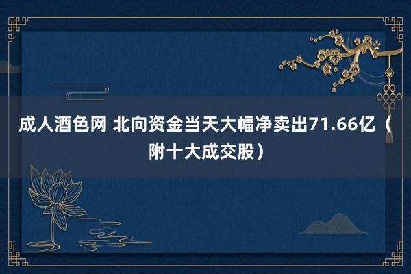 成人酒色网 北向资金当天大幅净卖出71.66亿(附十大成交股)