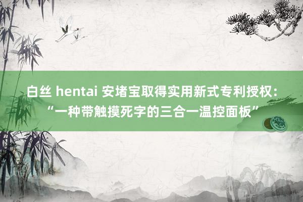 白丝 hentai 安堵宝取得实用新式专利授权：“一种带触摸死字的三合一温控面板”