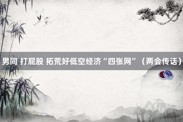 男同 打屁股 拓荒好低空经济“四张网”（两会传话）