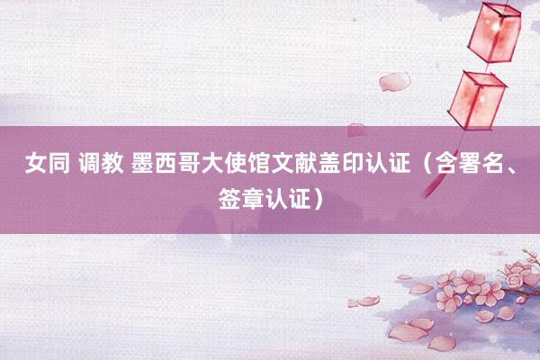 女同 调教 墨西哥大使馆文献盖印认证（含署名、签章认证）