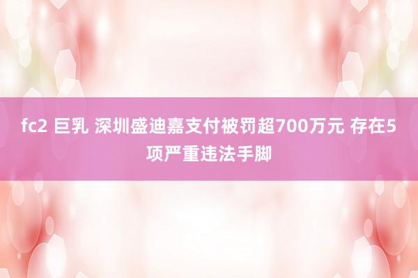 fc2 巨乳 深圳盛迪嘉支付被罚超700万元 存在5项严重违法手脚
